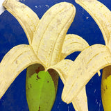 Green to Yellow Bananas! Great Original Vintage Heavy Cardboard Grocery Display Sign