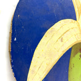 Green to Yellow Bananas! Great Original Vintage Heavy Cardboard Grocery Display Sign