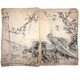 Marvelously Expressive Birds in Nature, Japanese Edo Period (1830-40s) Sketchbook of Original Ink Drawings