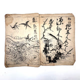 Marvelously Expressive Birds in Nature, Japanese Edo Period (1830-40s) Sketchbook of Original Ink Drawings
