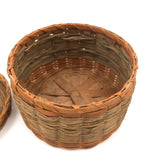 Set of Three Progressively Sized Old Wabanaki Sweet Grass Baskets
