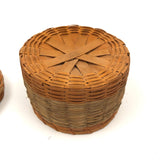Set of Three Progressively Sized Old Wabanaki Sweet Grass Baskets