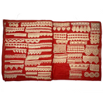 Antique Crochet Samples Album on Red Cotton, Chock Full
