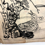 Marvelously Expressive Birds in Nature, Japanese Edo Period (1830-40s) Sketchbook of Original Ink Drawings