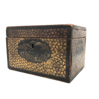 Stunning C. 1800 Very Fine Chinese Export (Canton) Lacquered Tea Caddy