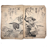 Marvelously Expressive Birds in Nature, Japanese Edo Period (1830-40s) Sketchbook of Original Ink Drawings