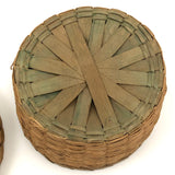 Set of Three Progressively Sized Old Wabanaki Sweet Grass Baskets