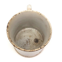 Antique Danish Oversized Pearlware Mug with Gold "Landmanden Leve" (Life of the Farmer)