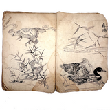 Marvelously Expressive Birds in Nature, Japanese Edo Period (1830-40s) Sketchbook of Original Ink Drawings