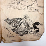 Marvelously Expressive Birds in Nature, Japanese Edo Period (1830-40s) Sketchbook of Original Ink Drawings