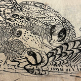 Marvelously Expressive Birds in Nature, Japanese Edo Period (1830-40s) Sketchbook of Original Ink Drawings