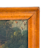 Rotunda Amid Dense Trees, Intriguing and Atmospheric Hudson River School Oil on Linen Painting Fragment, Framed