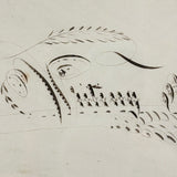 Barber's Writing Academy, Mid 1800s Fraktur Penmanship Example in Great Period Frame