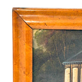 Rotunda Amid Dense Trees, Intriguing and Atmospheric Hudson River School Oil on Linen Painting Fragment, Framed