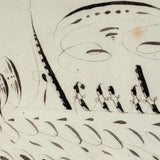 Barber's Writing Academy, Mid 1800s Fraktur Penmanship Example in Great Period Frame