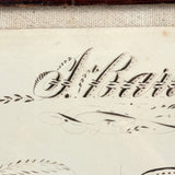 Barber's Writing Academy, Mid 1800s Fraktur Penmanship Example in Great Period Frame