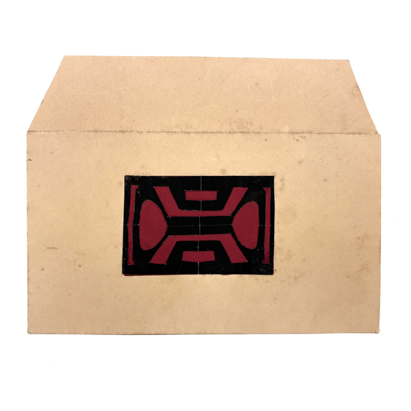 Striking Black and Red Cut Paper Design on Perfectly Shaped Envelope