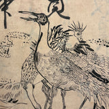 Marvelously Expressive Birds in Nature, Japanese Edo Period (1830-40s) Sketchbook of Original Ink Drawings