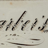 Barber's Writing Academy, Mid 1800s Fraktur Penmanship Example in Great Period Frame
