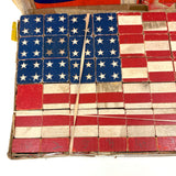 Very Scarce US Embossing Co American Flag Blocks in Original Aptly Distressed Box (One Missing)