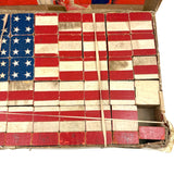 Very Scarce US Embossing Co American Flag Blocks in Original Aptly Distressed Box (One Missing)