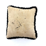 Sweet Old Handmade Silk Pin Cushion with Hand-drawn Boston Terrier