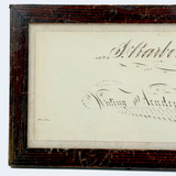 Barber's Writing Academy, Mid 1800s Fraktur Penmanship Example in Great Period Frame
