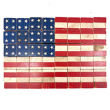 Very Scarce US Embossing Co American Flag Blocks in Original Aptly Distressed Box (One Missing)