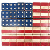 Very Scarce US Embossing Co American Flag Blocks in Original Aptly Distressed Box (One Missing)