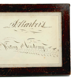 Barber's Writing Academy, Mid 1800s Fraktur Penmanship Example in Great Period Frame