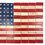 Very Scarce US Embossing Co American Flag Blocks in Original Aptly Distressed Box (One Missing)
