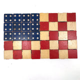 Very Scarce US Embossing Co American Flag Blocks in Original Aptly Distressed Box (One Missing)