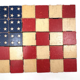 Very Scarce US Embossing Co American Flag Blocks in Original Aptly Distressed Box (One Missing)