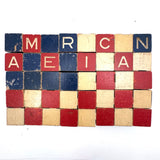 Very Scarce US Embossing Co American Flag Blocks in Original Aptly Distressed Box (One Missing)
