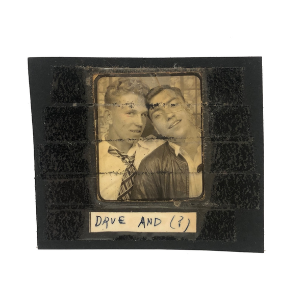Drue and ?, Taped Over Vintage Photobooth Snap