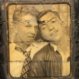 Drue and ?, Taped Over Vintage Photobooth Snap