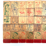 Very Scarce US Embossing Co American Flag Blocks in Original Aptly Distressed Box (One Missing)