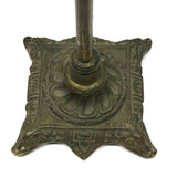 The Visitation, Antique Brass Pole Screen with Fine Georgian Silk Embroidery on Paper