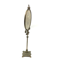 The Visitation, Antique Brass Pole Screen with Fine Georgian Silk Embroidery on Paper