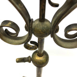 The Visitation, Antique Brass Pole Screen with Fine Georgian Silk Embroidery on Paper