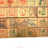 Very Scarce US Embossing Co American Flag Blocks in Original Aptly Distressed Box (One Missing)