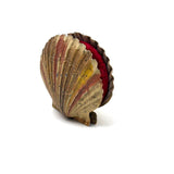 Scallop Shell in Polychrome, Excellent Antique Pin Cushion with Red Velvet Interior