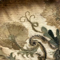 The Visitation, Antique Brass Pole Screen with Fine Georgian Silk Embroidery on Paper