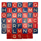 Very Scarce US Embossing Co American Flag Blocks in Original Aptly Distressed Box (One Missing)