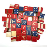 Very Scarce US Embossing Co American Flag Blocks in Original Aptly Distressed Box (One Missing)