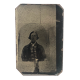 Man in Plaid, 19th C. Tintype of an Earlier Ambrotype (I believe)