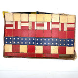Very Scarce US Embossing Co American Flag Blocks in Original Aptly Distressed Box (One Missing)