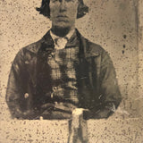 Man in Plaid, 19th C. Tintype of an Earlier Ambrotype (I believe)