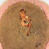 Wonderful Earlier 19th Century Homespun Wool Petit Point Needlepoint Mat with Fluffed Border