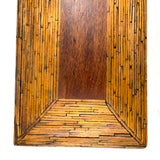 Crisp and Sharp Vintage Match Stick Tramp Art Lined Box with Inlays and Pedestal Base